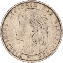 1 Gulden. Wilhelmina. 1896. Zeer Fraai -.