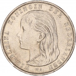 1 Gulden. Wilhelmina. 1896. Prachtig +.