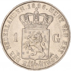 1 Gulden. Wilhelmina. 1896. Prachtig +.