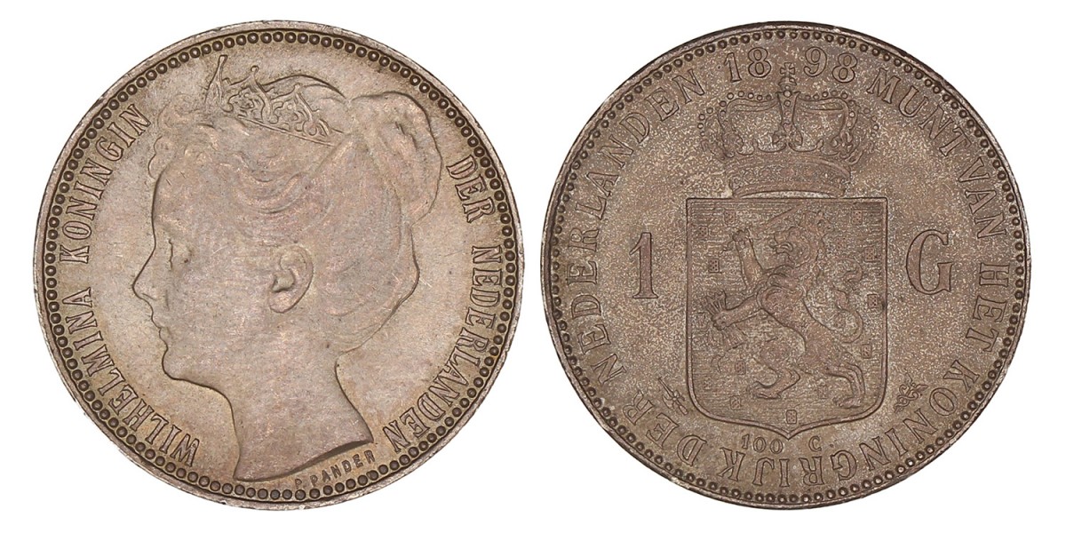 1 Gulden. Wilhelmina. 1898. FDC.