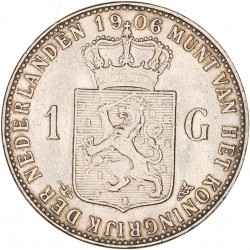 1 Gulden. Wilhelmina. 1906. Prachtig -.