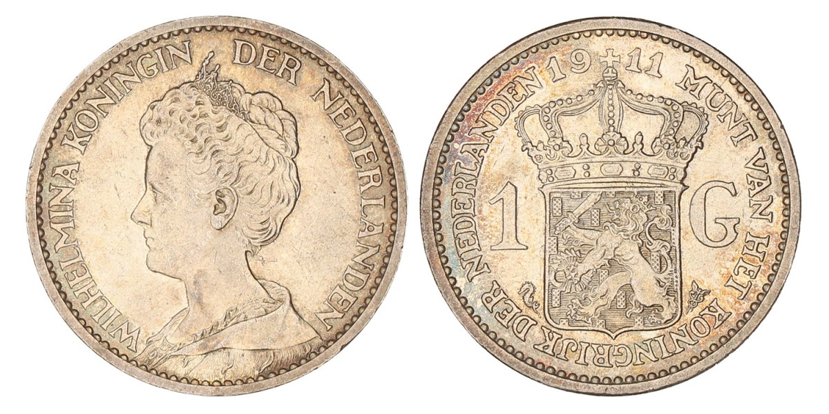 1 Gulden. Wilhelmina. 1911. FDC.