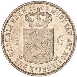 ½ Gulden. Wilhelmina. 1905. UNC -.