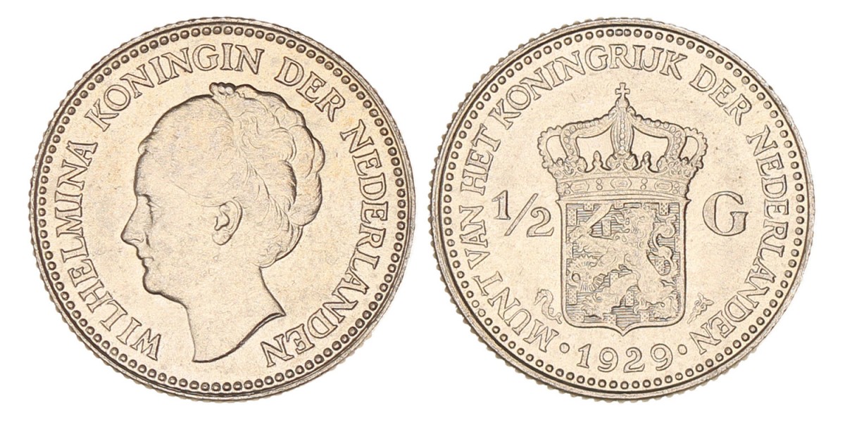 ½ Gulden. Wilhelmina. 1929. FDC.