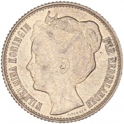 ½ Gulden. Wilhelmina. 1908. UNC -.
