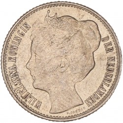 ½ Gulden. Wilhelmina. 1909. Prachtig.