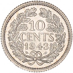 10 Cent. Wilhelmina. 1943 P. FDC.