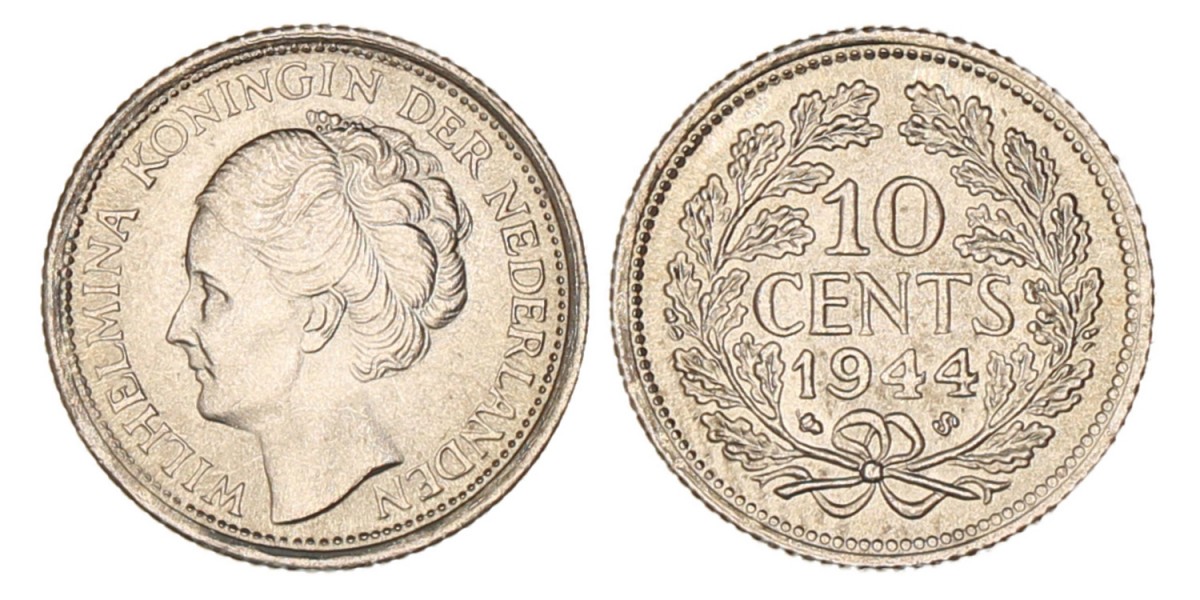 10 Cent. Wilhelmina. 1944 S. FDC.