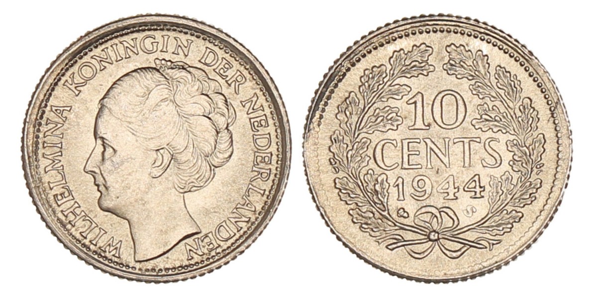 10 Cent. Wilhelmina. 1944 S. FDC.