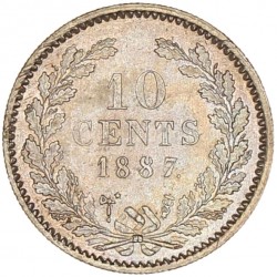 10 Cent. Willem III. 1887. UNC.