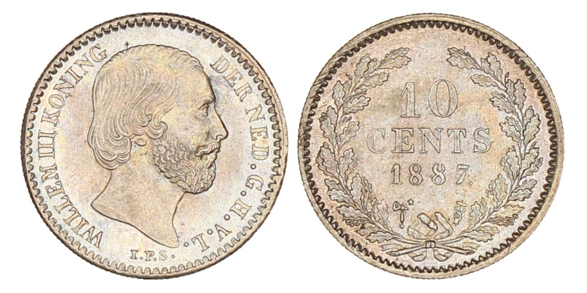 10 Cent. Willem III. 1887. UNC.