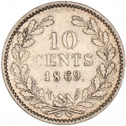 10 Cent. Willem III. 1869. Zeer Fraai / Prachtig.