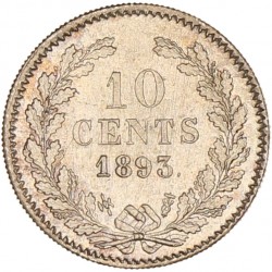 10 Cent. Wilhelmina. 1893. FDC.