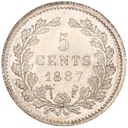 5 Cent. Willem III. 1887. FDC.