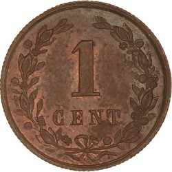 1 Cent. Wilhelmina. 1897. UNC.