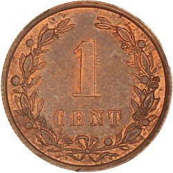 1 Cent. Wilhelmina. 1901. UNC -.