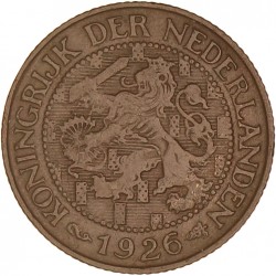 1 Cent. Wilhelmina. 1926. Zeer Fraai +.