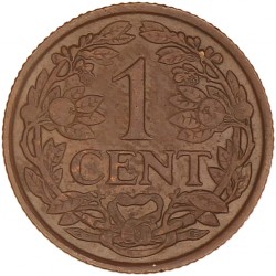1 Cent. Wilhelmina. 1931. UNC -.