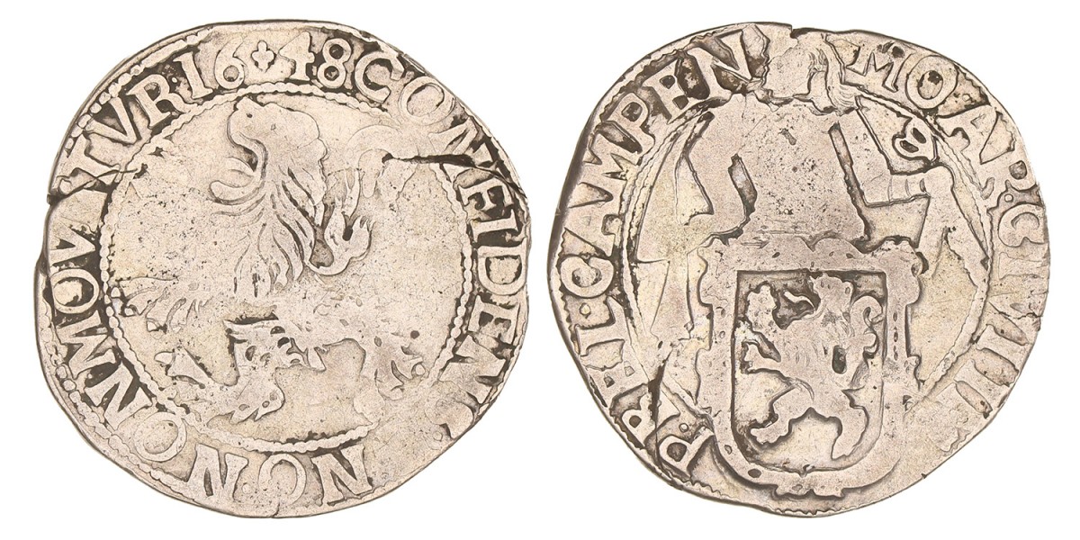 Leeuwendaalder. Kampen. 1648. Fraai.