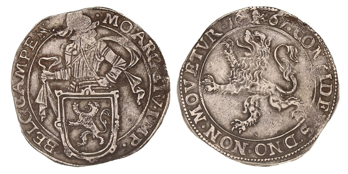 Leeuwendaalder. Kampen. 1667. Prachtig.