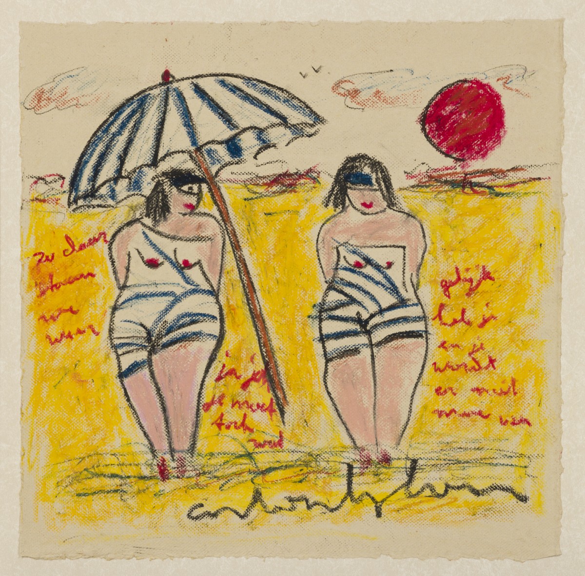 Anton Heyboer (Sabang (Indonesië) 1924 - 2005 Den Ilp) - Twee vrouwen op het strand.