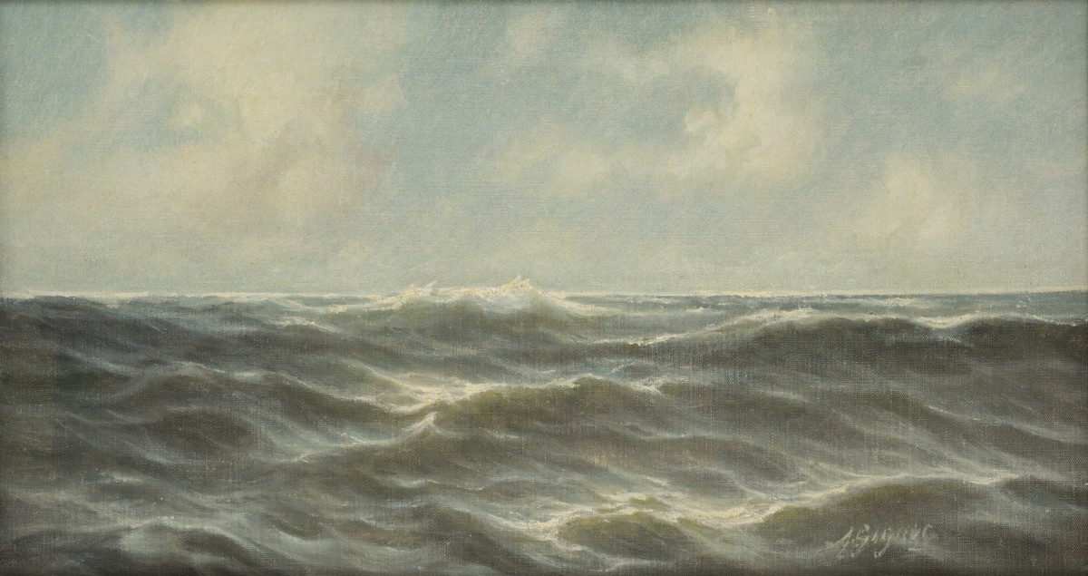 A. Gignac (Parijs 1866 - 1956 Rijswijk), een woelige zee.