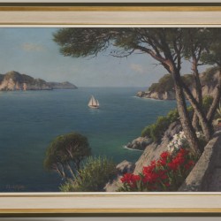 Jacobus Leonardus van der Meide (Gouda 1910 - 2002), Kust gezicht bij Mallorca (?).