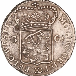 3 Gulden -generaliteits-. West-Friesland. 1793. Zeer Fraai -.