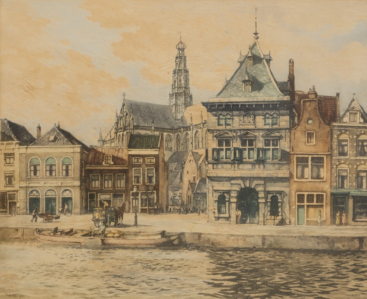 Hendrikus Elias Roodenburg (Den Haag 1895 - 1987), Gezicht op het Spaarne, Haarlem