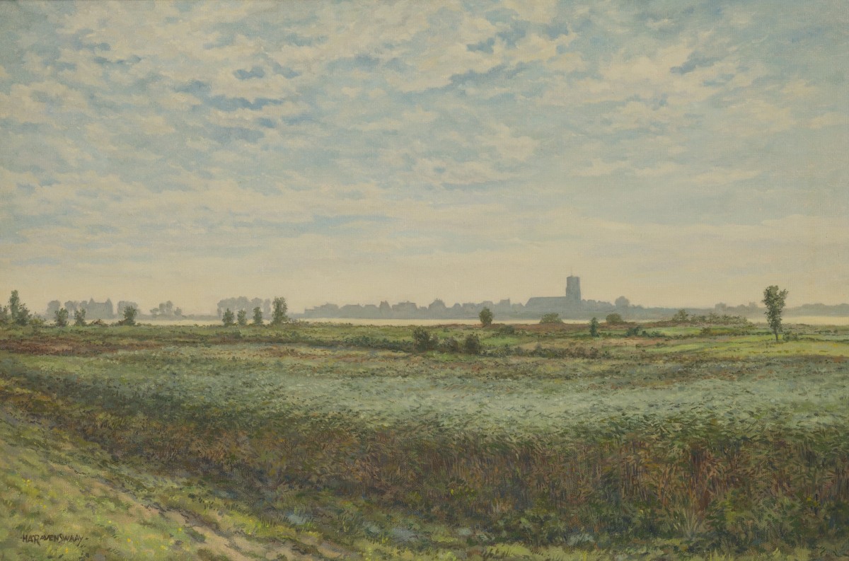 Huibert Antonie Ravenswaaij (Gorinchem 1891 - 1972), Gezicht op Woudrichem aan de Merwede.