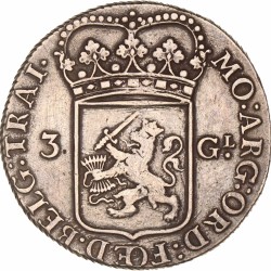 3 Gulden -generaliteits-. Utrecht. 1793. Zeer Fraai +.