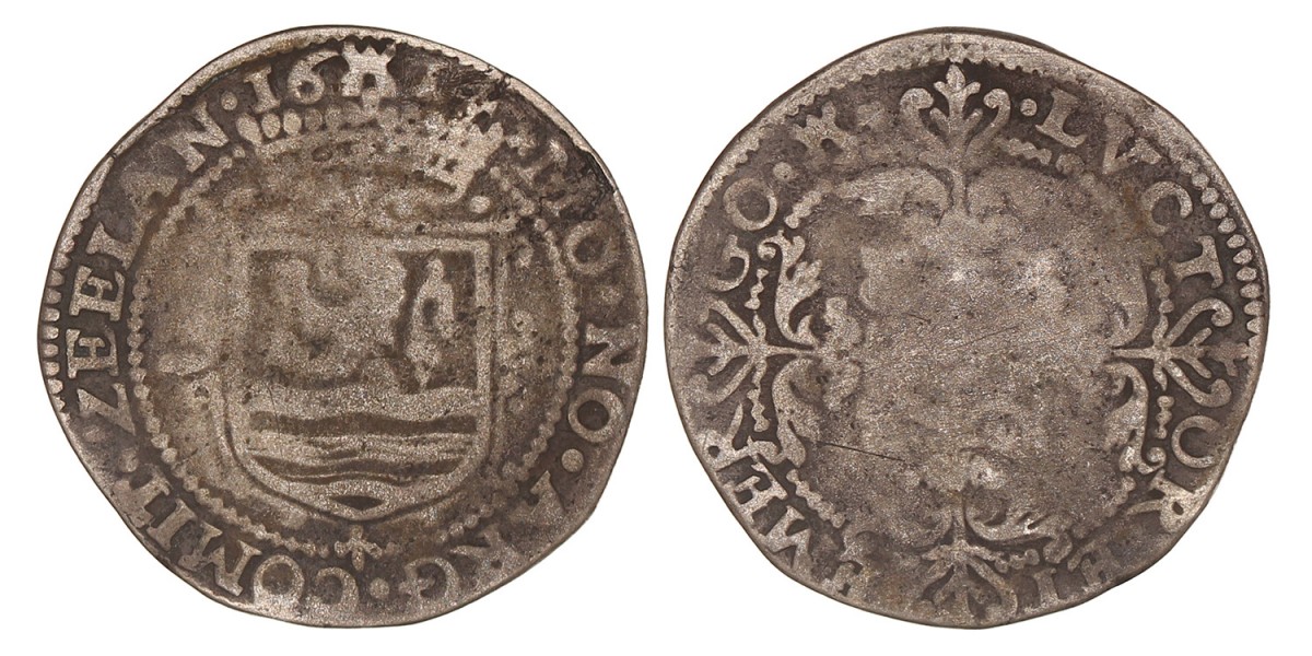 Roosschelling van 6 stuiver. Zeeland. 1614. Zeer Goed / Fraai.