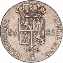 50 Stuiver. Lodewijk Napoleon. 1808. Zeer Fraai.