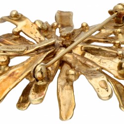 Unieke 14 kt. geelgouden Anneke Schat 'de Gouden Margriet' hanger / broche.