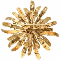 Unieke 14 kt. geelgouden Anneke Schat 'de Gouden Margriet' hanger / broche.