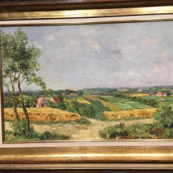 J. Kruit (?), 20e eeuw. Landschap met boerenhoeve
