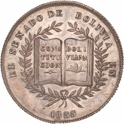 Bolivia. 1855. Proclamation medal honoring Jose Manuel Loza.