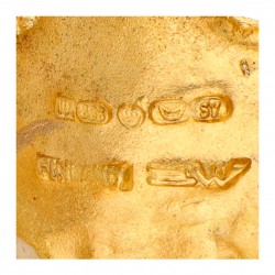 Björn Weckström voor Lapponia 14 kt. geelgouden 'Sun of the Incas' broche bezet met toermalijn.