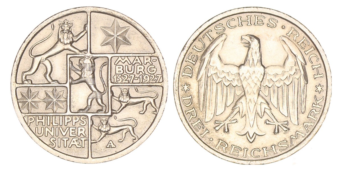 Germany. Weimar republic. 3 Mark. 1927 A.
