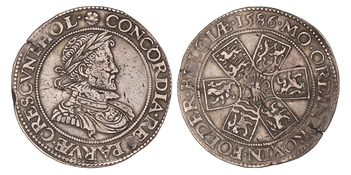 (Leicester)reaal. Holland. 1586. Zeer Fraai +.