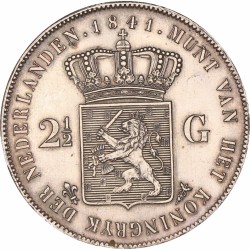 2½ Gulden. Willem II. 1841. Prachtig.