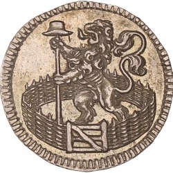 Duit. Zilveren afslag. Holland. 1742. Prachtig.