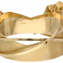 Exclusieve 14 kt. geelgouden Anneke Schat design bangle armband.