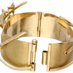 Exclusieve 14 kt. geelgouden Anneke Schat design bangle armband.