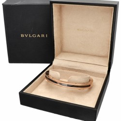 18 kt. Roségouden Bvlgari 'B.Zero1' bangle armband met zwart keramiek.