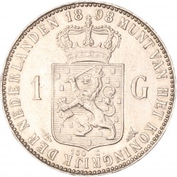 1 Gulden. Wilhelmina. 1898. Zeer Fraai / Prachtig.