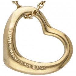 Elsa Peretti voor Tiffany & Co. 18 kt. geelgouden 'Open Heart' collier met hanger.