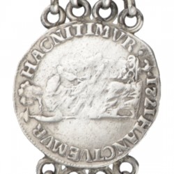 Zilveren antieke chatelaine met 2 signetten - 833/1000.