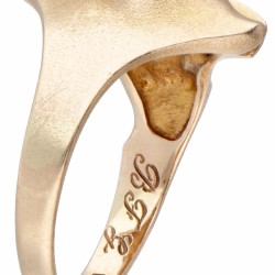 Björn Weckström voor Lapponia 14 kt. geelgouden 'Geisir / Geysir' ring gecombineerd met platina.