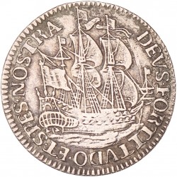 Scheepjesschelling van 6 stuiver. Enkhuizen. 1678. Zeer Fraai.